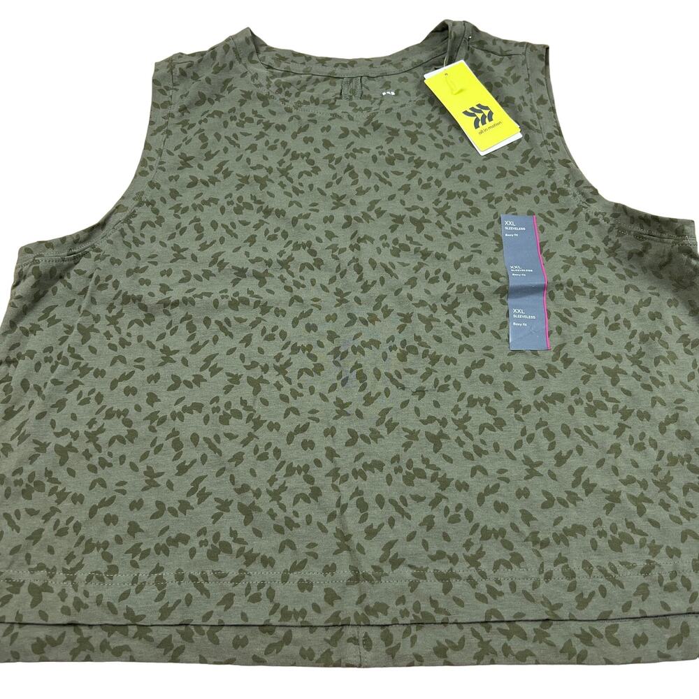 All in Motion Women's Dark Olive Green Crop Active Tank Top - Size XXL - NWT